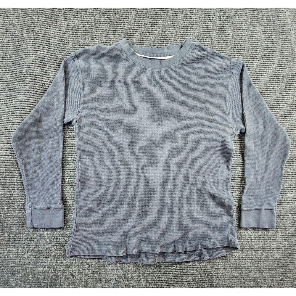 Beverly Hills Polo Club Thermal Shirt Mens Large Gray Cotton Crew Neck Pullover
